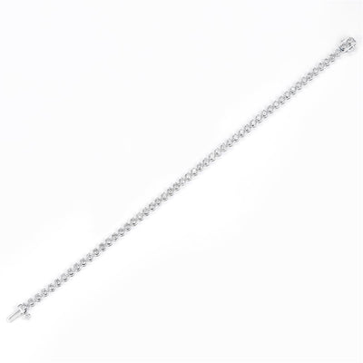 3 Ct. Diamond 10 Kt Gold (White). Tennis Bracelet. (Unisex). 7.5 in Long. 3.2 mm Wide