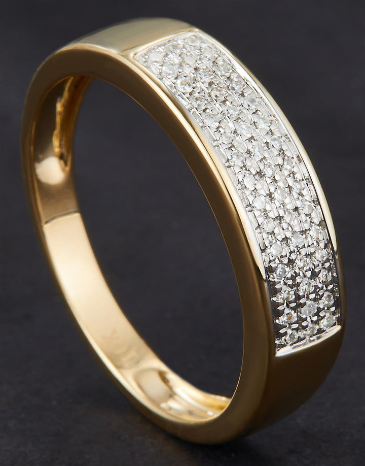 0.25 Ct. Diamond 10 Kt Gold (Yellow). Wedding Band. (Men). Size 10