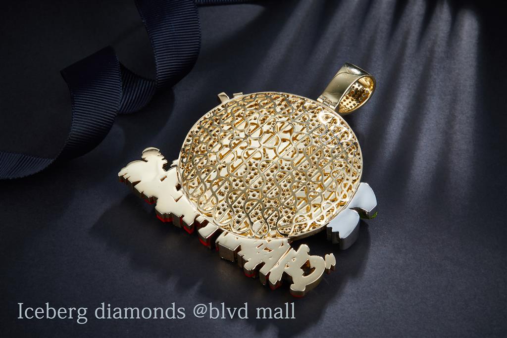 13.75 Carats. Diamond Sterling Silver (White). CUSTOM CHASE MILLIONS Pendant. (Unisex).