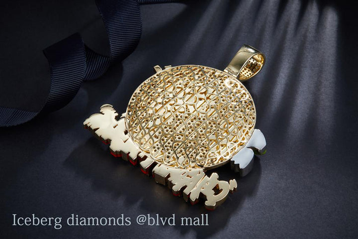 13.75 Carats. Diamond Sterling Silver (White). CUSTOM CHASE MILLIONS Pendant. (Unisex).