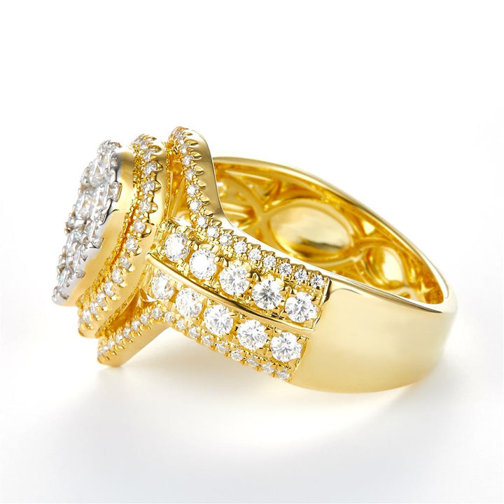 1.38 Ct. Moissanite Sterling Silver (Yellow). Pear Shaped Ring. (Women). Size 7.5