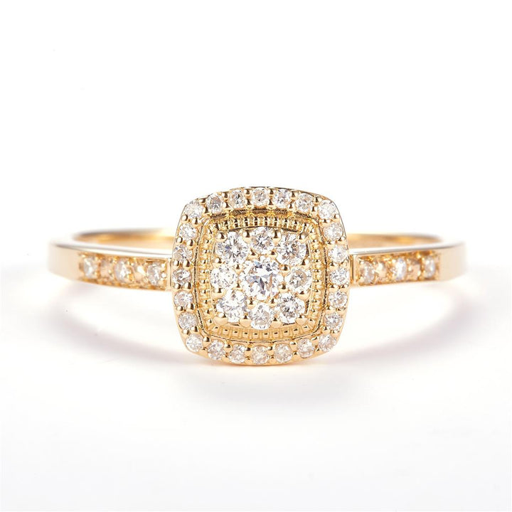 0.24 Ct. Diamond 14 Kt Gold (Yellow). Ring. (Women). Size 7.5