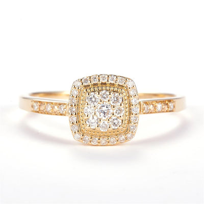 0.24 Ct. Diamond 14 Kt Gold (Yellow). Ring. (Women). Size 7.5