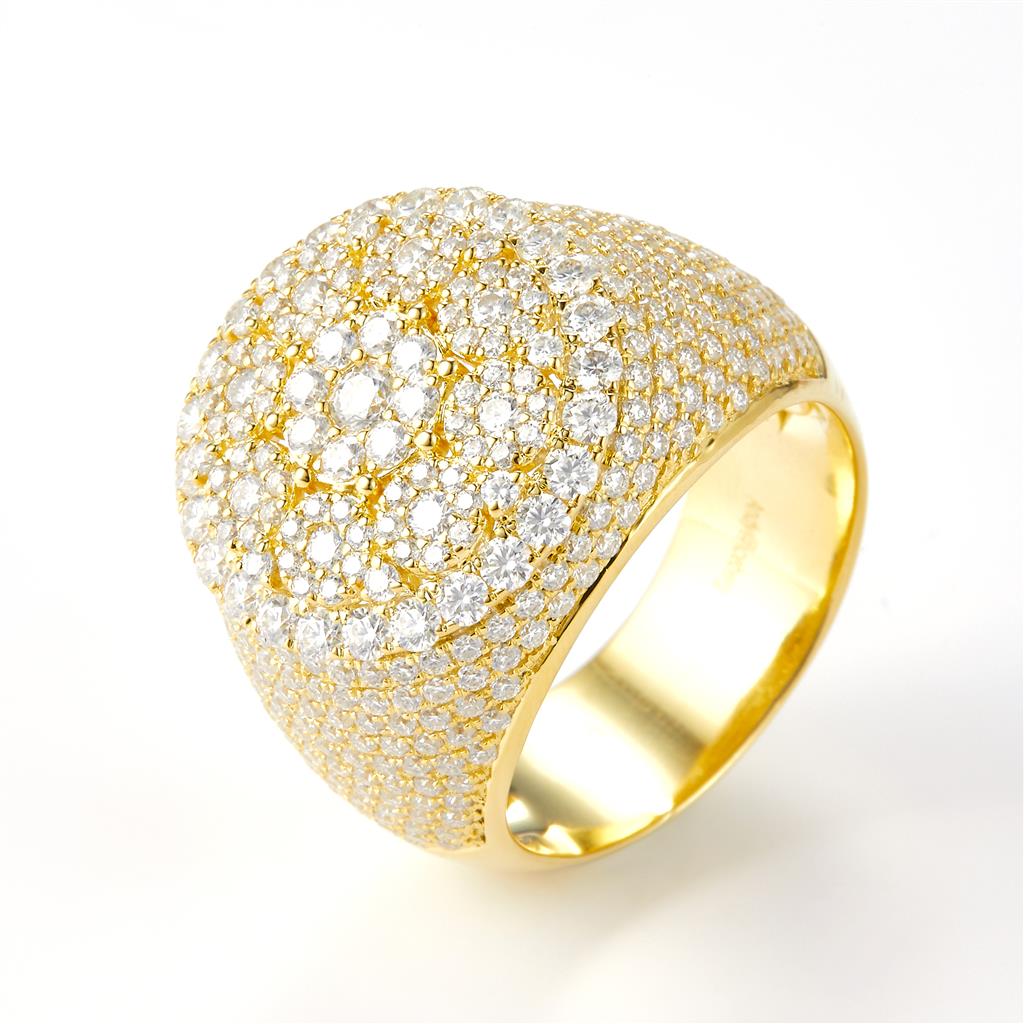 4 Ct. Moissanite Sterling Silver (Yellow). Ring. (Men). Size 10
