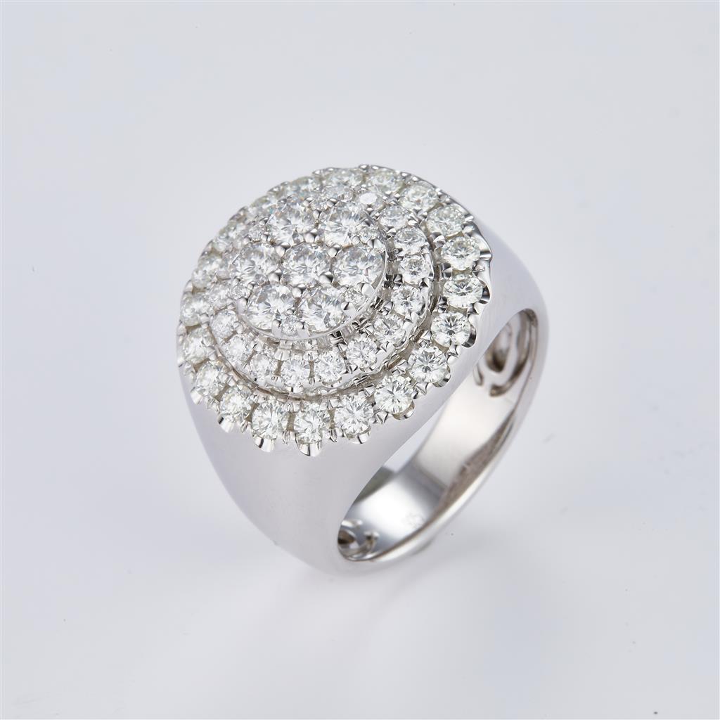 3.03 Ct. Moissanite Sterling Silver (White). Ring. (Men).