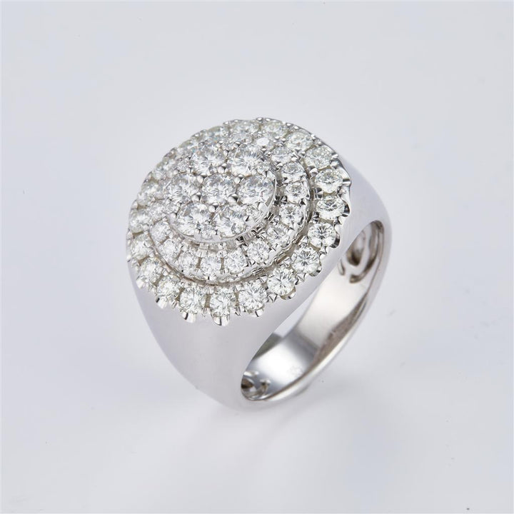 3.03 Ct. Moissanite Sterling Silver (White). Ring. (Men).