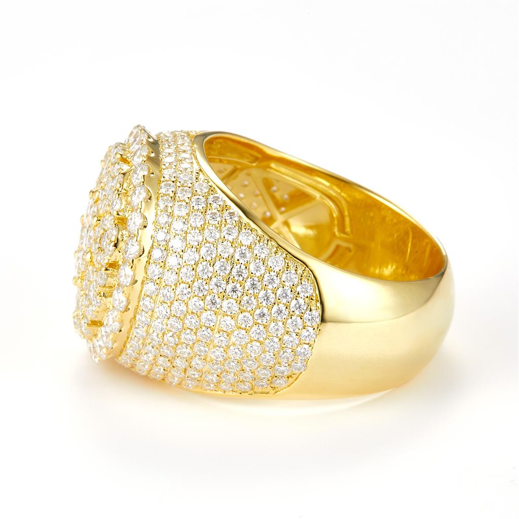 4 Ct. Moissanite Sterling Silver (Yellow). Ring. (Men). Size 10