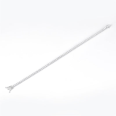 18 Ct. Moissanite. Sterling Silver (White). Tennis Bracelet. (Unisex). 7.5 in Long. 5.2 mm Wide