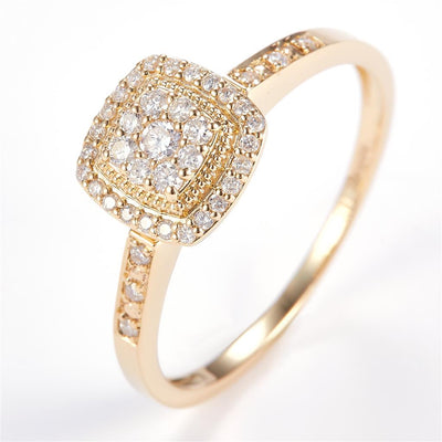 0.24 Ct. Diamond 14 Kt Gold (Yellow). Ring. (Women). Size 7.5