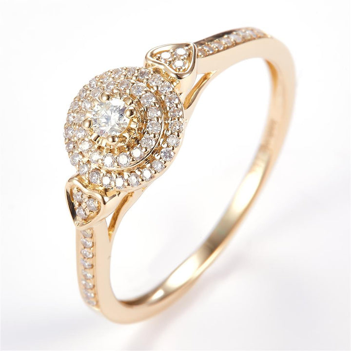 0.24 Ct. Diamond 14 Kt Gold (Yellow). Ring. (Women). Size 7.5