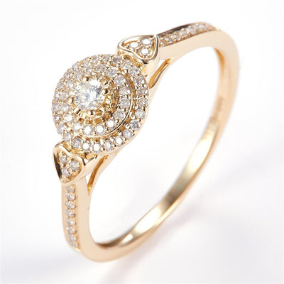 0.24 Ct. Diamond 14 Kt Gold (Yellow). Ring. (Women). Size 7.5