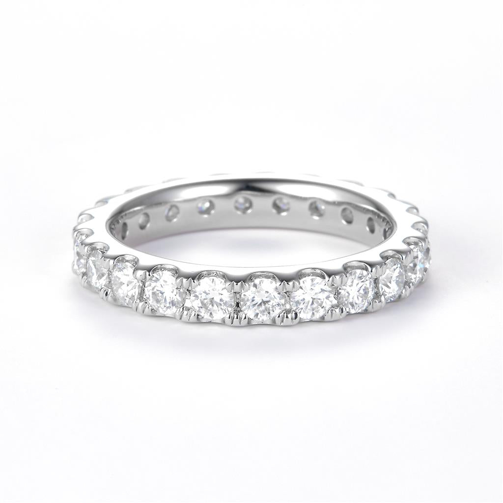 1.74 Ct. Moissanite Sterling Silver (White). Eternity Band Ring. (Women). Size 7.5