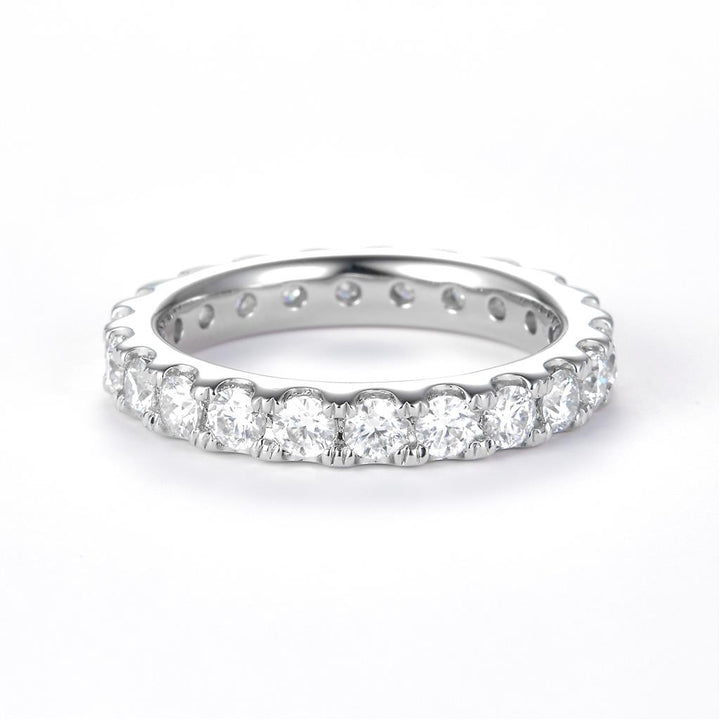 1.74 Ct. Moissanite Sterling Silver (White). Eternity Band Ring. (Women). Size 7.5