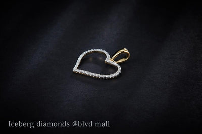 0.108 Ct. Diamond 10 Kt Gold (Yellow). Heart Pendant. (Women).