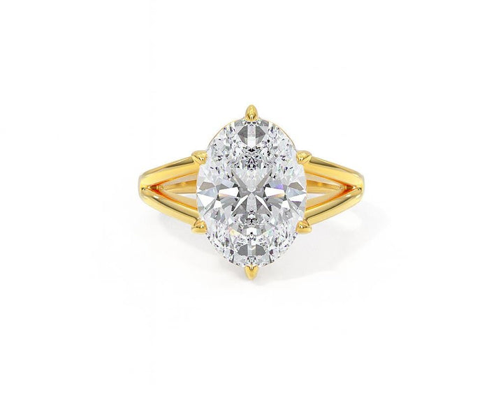 3 Ct. Diamond 14 Kt Gold (Yellow). Oval Solitaire Ring. (Women). Size 7