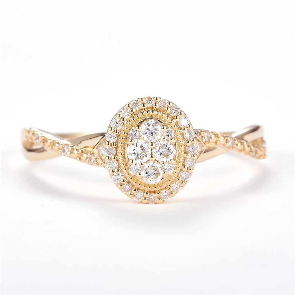 Yellow gold diamond ring