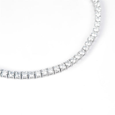 15.5 Ct. Moissanite. Sterling Silver (White). Tennis Bracelet. (Unisex). 7.5 in Long. 4.5 mm Wide