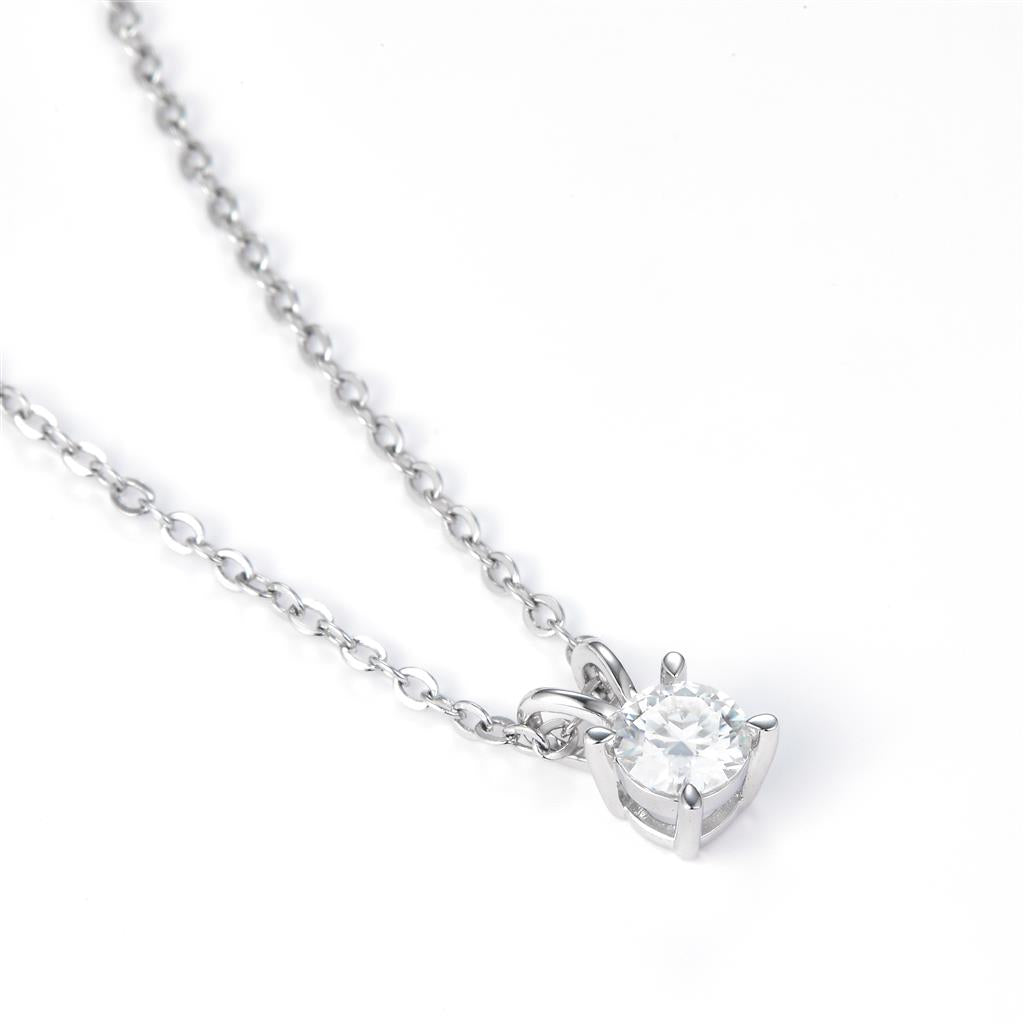 0.5 Ct. Moissanite Sterling Silver (White). Solitaire Pendant. (Women).