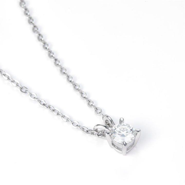 0.5 Ct. Moissanite Sterling Silver (White). Solitaire Pendant. (Women).