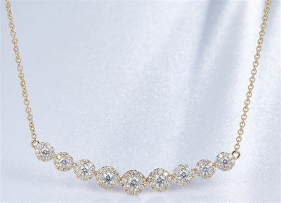 0.95 Ct. Diamond 14 Kt Gold (Yellow). Diamond Necklace 18 inch Pendant. (Women).