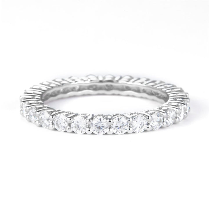 1.52 Ct. Moissanite Sterling Silver (White). Eternity Band Ring. (Women). Size 7.5