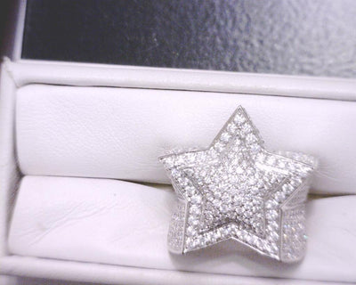 5.12 Ct. Moissanite Sterling Silver (White). Ring. (Men). Size 10