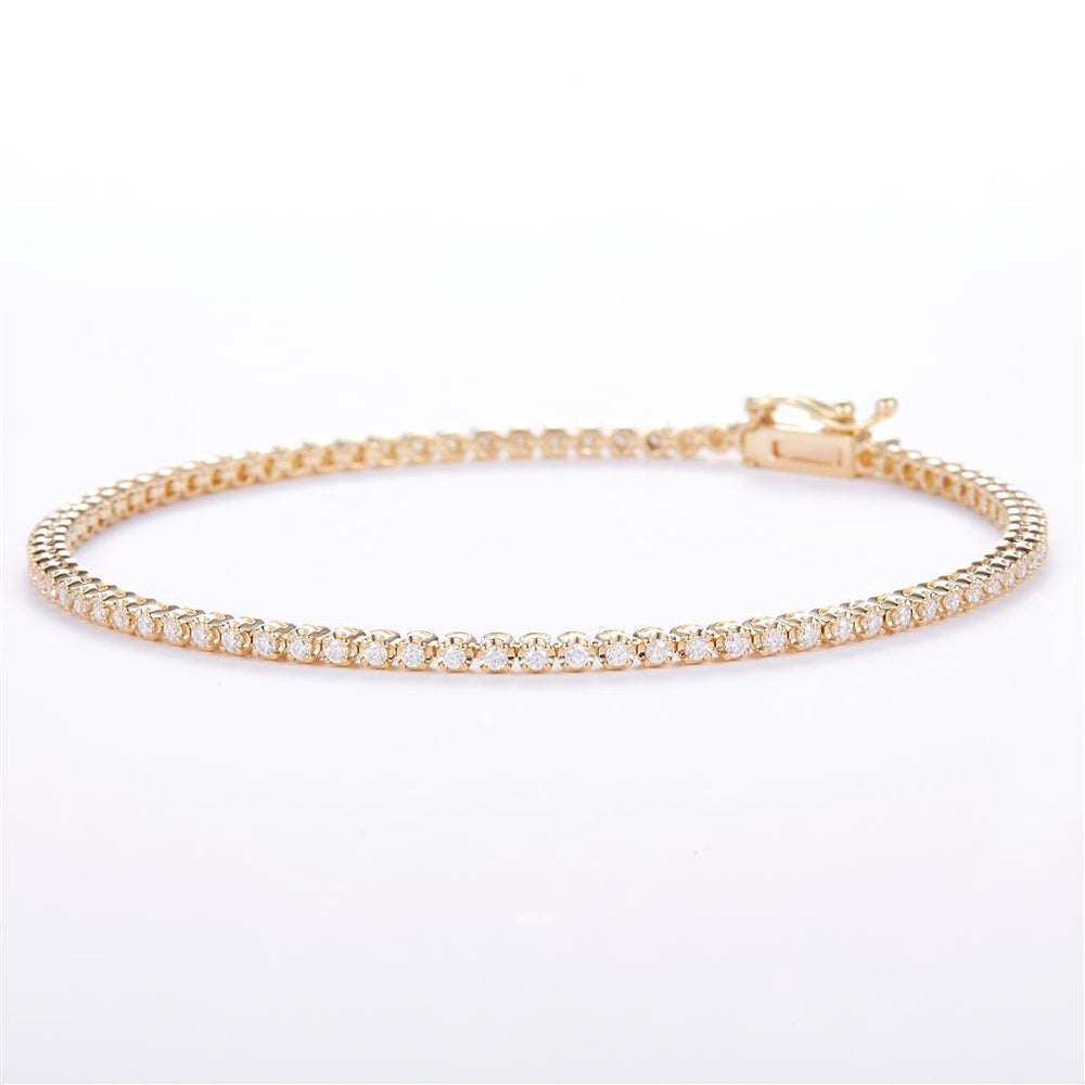 Yellow gold moissanite tennis bracelet