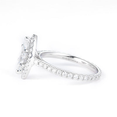 1.74 Ct. Moissanite Sterling Silver (White). Marquise Center Stone Ring. (Women). Size 7.5