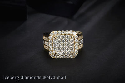 2.864 Ct. Diamond 14 Kt Gold (Yellow). Ring. (Men). Size 7.5