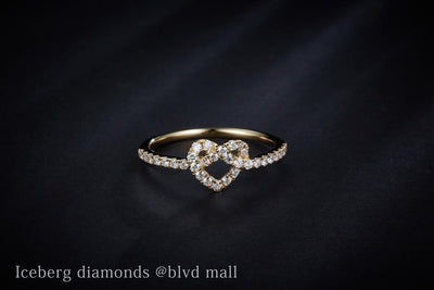 0.345 Ct. Diamond 14 Kt Gold (Yellow). Heart Style Ring. (Women). Size 7.5