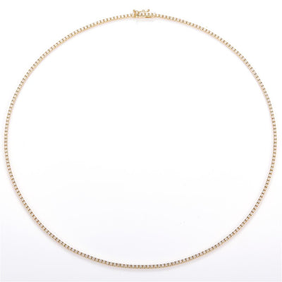 5.17 Ct. Diamond 14 Kt Gold (Yellow). Tennis Chain. (Unisex). 17 in Long. 1.6 mm Wide