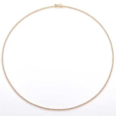 5.17 Carats. Diamond 14 Kt Gold (Yellow). Tennis Chain. (Unisex). 17 i