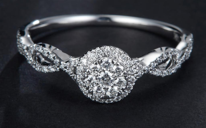 0.267 Ct. Diamond 14 Kt Gold (White). Ring. (Women). Size 7.5