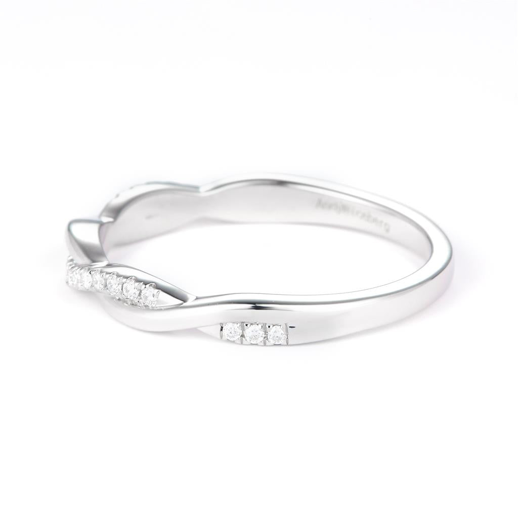 0.12 Ct. Moissanite Sterling Silver (White). Wedding Band Ring. (Women). Size 7.5