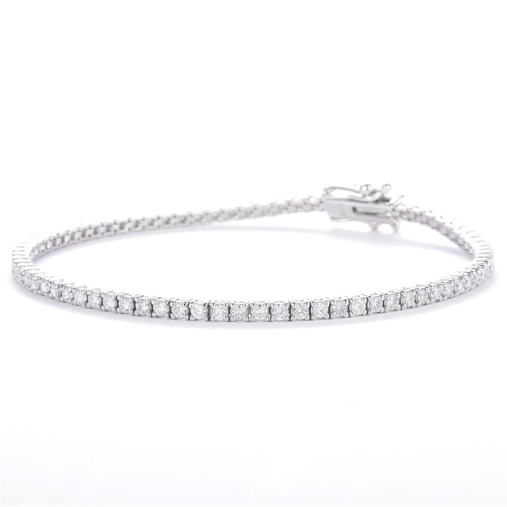 2 Ct. Diamond 14 Kt Gold (White). Tennis Bracelet. (Unisex). 7 in Long. 2.15 mm Wide