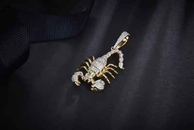0.613 Ct. Diamond 14 Kt Gold (Yellow). 3D Scorpion Pendant. (Unisex).