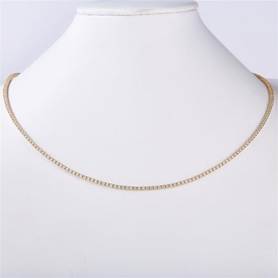 5.17 Carats. Diamond 14 Kt Gold (Yellow). Tennis Chain. (Unisex). 17 i
