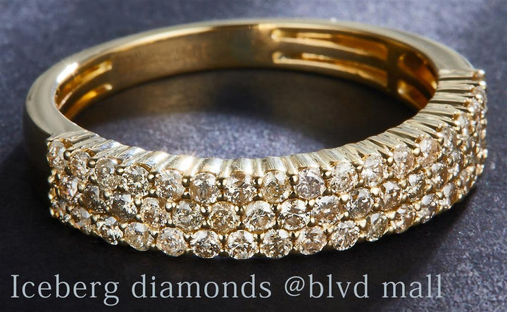 1.3 Ct. Diamond 14 Kt Gold (Yellow). Wedding Band Ring. (Men). Size 10