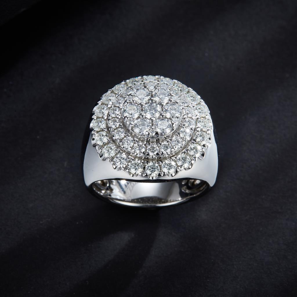 3.03 Ct. Moissanite Sterling Silver (White). Ring. (Men).