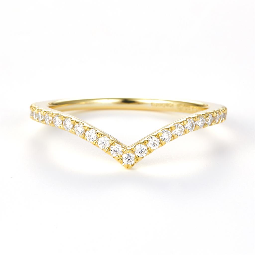 0.3 Ct. Moissanite Sterling Silver (Yellow). Band Ring. (Women). Size 8