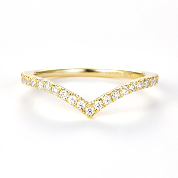 0.3 Ct. Moissanite Sterling Silver (Yellow). Band Ring. (Women). Size 8
