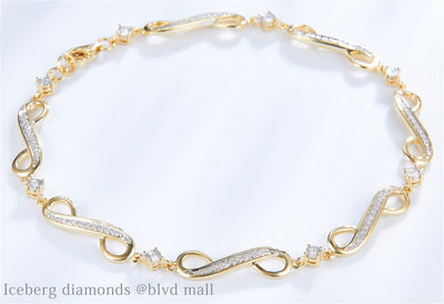 0.214 Ct. Diamond 10 Kt Gold (Yellow). Designer Bracelet. (Women). 8 in Long. 4.3 mm Wide
