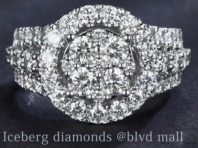 2.94 Carats. Diamond 14 Kt Gold (White). Ring. (Women). Size 7