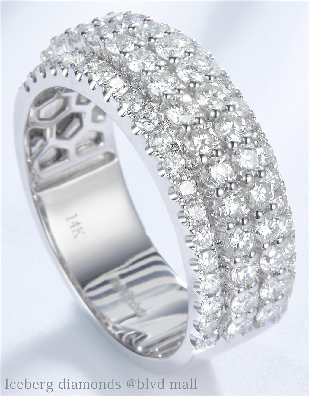 1.973 Ct. Diamond 14 Kt Gold (White). Wedding Band Ring. (Men). Size 10