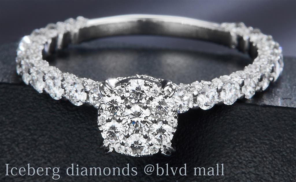 1.238 Ct. Diamond 14 Kt Gold (White). Ring. (Women). Size 7