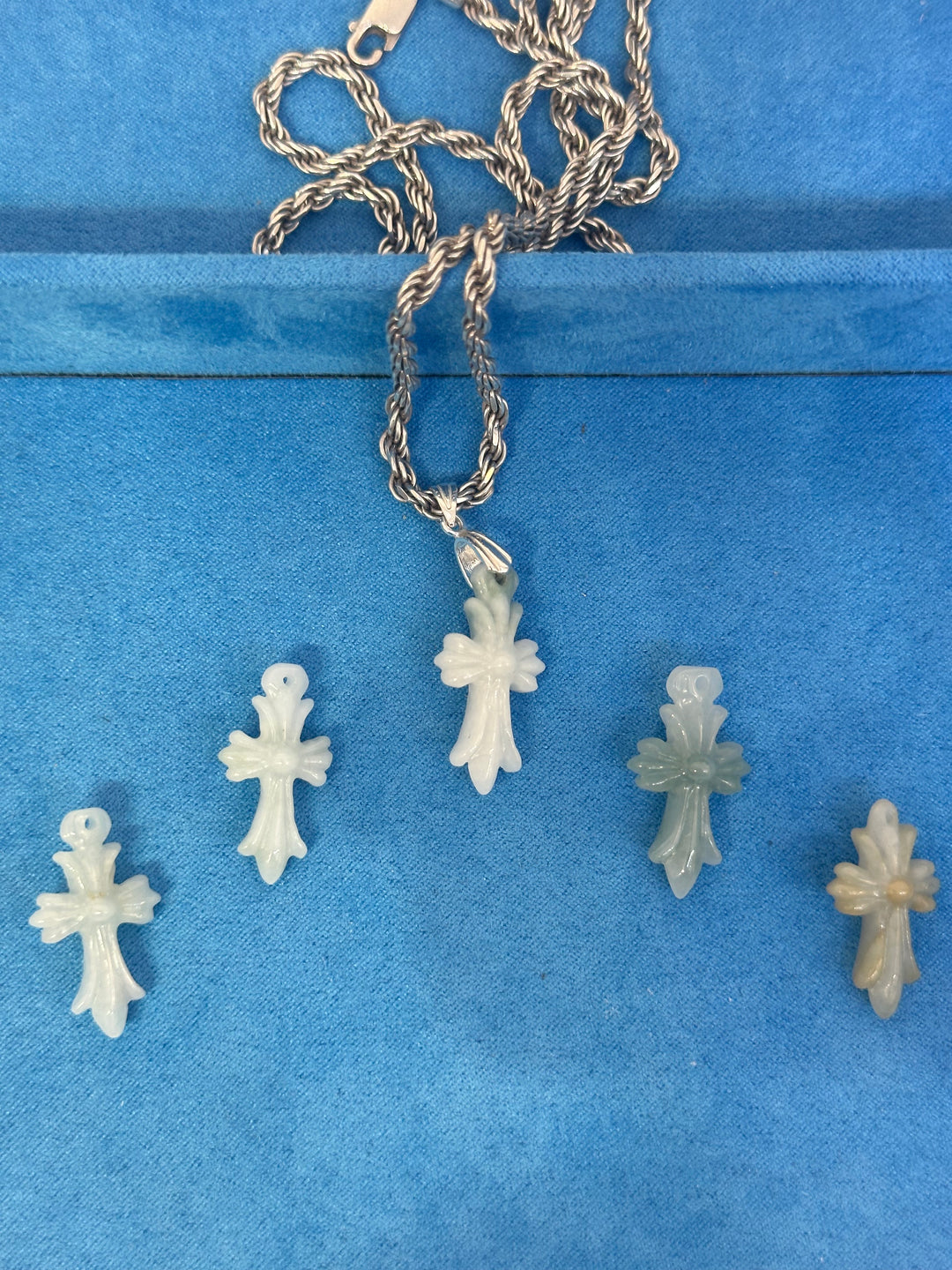 Jade Gothic Cross Small Pendant