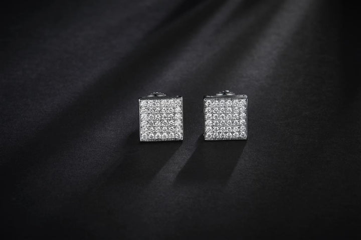 0.507 Ct. Diamond 14 Kt Gold (White). Studs Earrings. (Unisex).