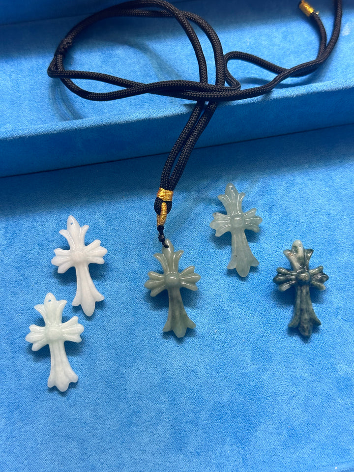 Jade Gothic Cross Small Pendant