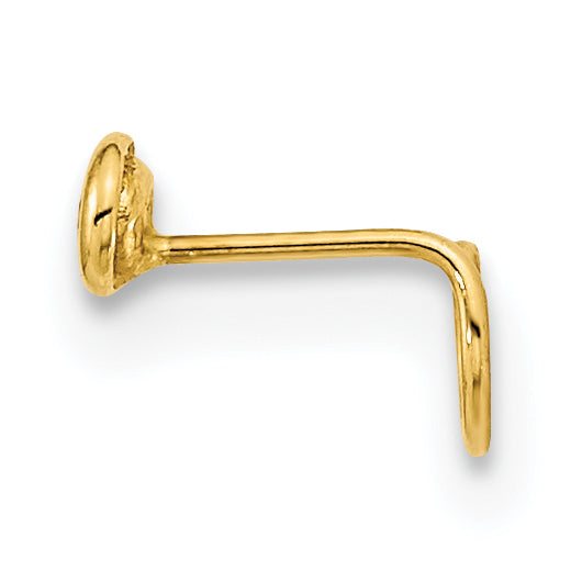 14K 22 Gauge Circle with CZ Nose Ring Body Jewelry