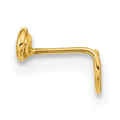 14K 22 Gauge Circle with CZ Nose Ring Body Jewelry